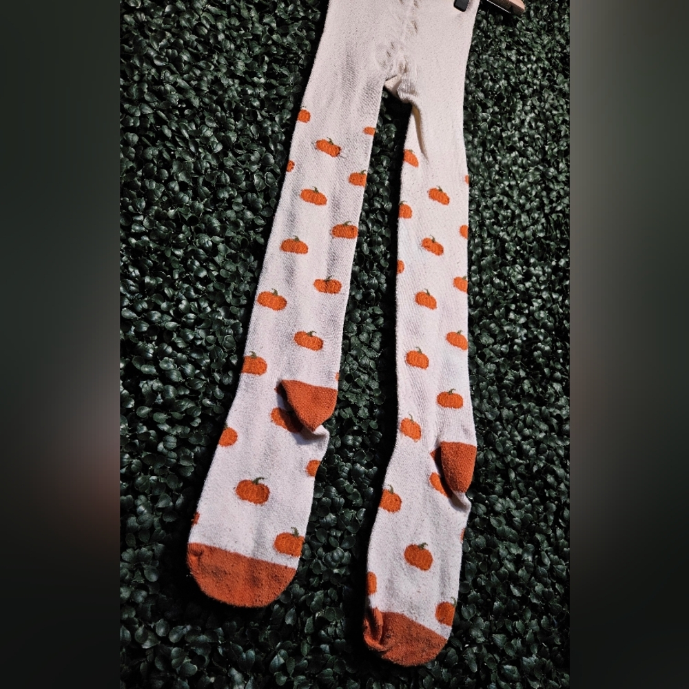 Gymboree Orange and White Pumpkin Socks